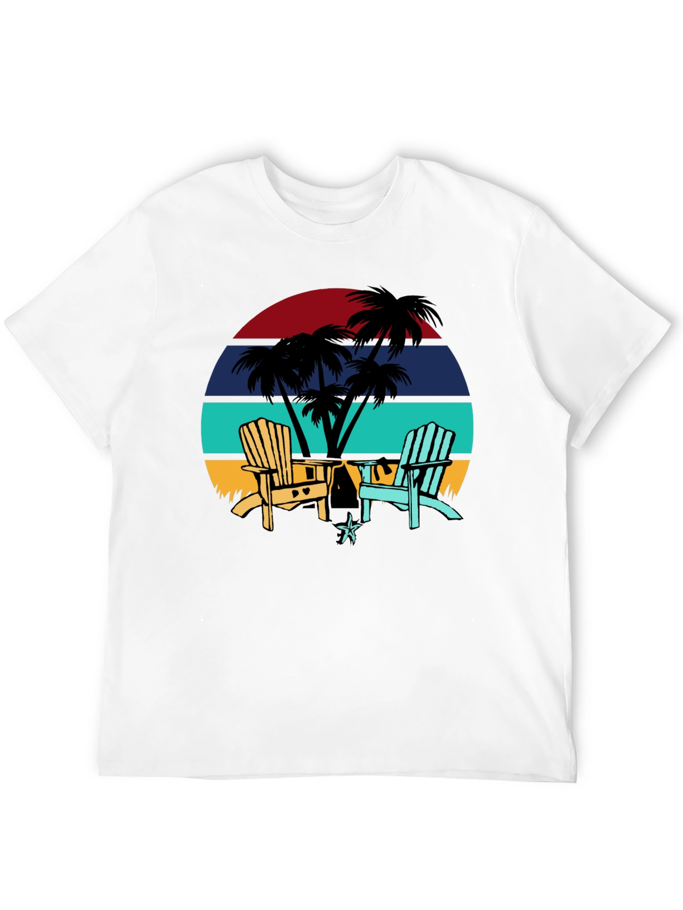 Retro Sunset Beach Chair T-Shirt