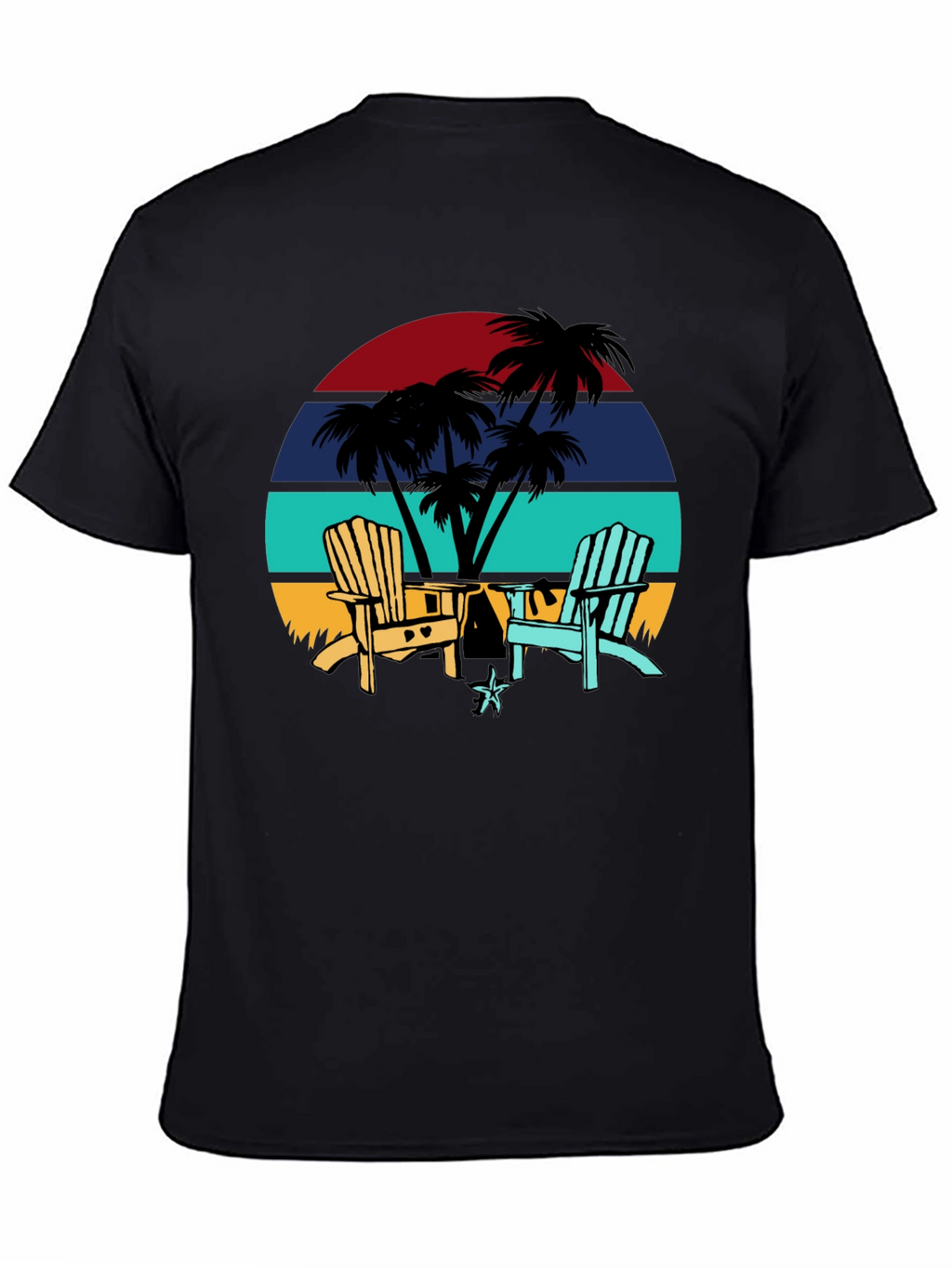 Retro Sunset Beach Chair T-Shirt