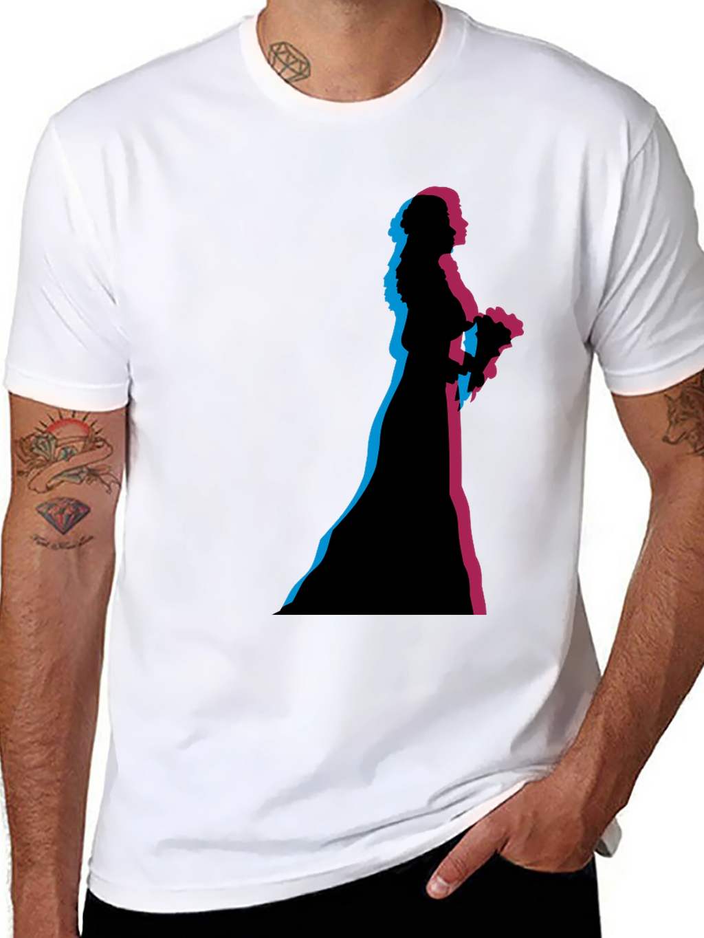 Bride Silhouette Graphic Black T-Shirt