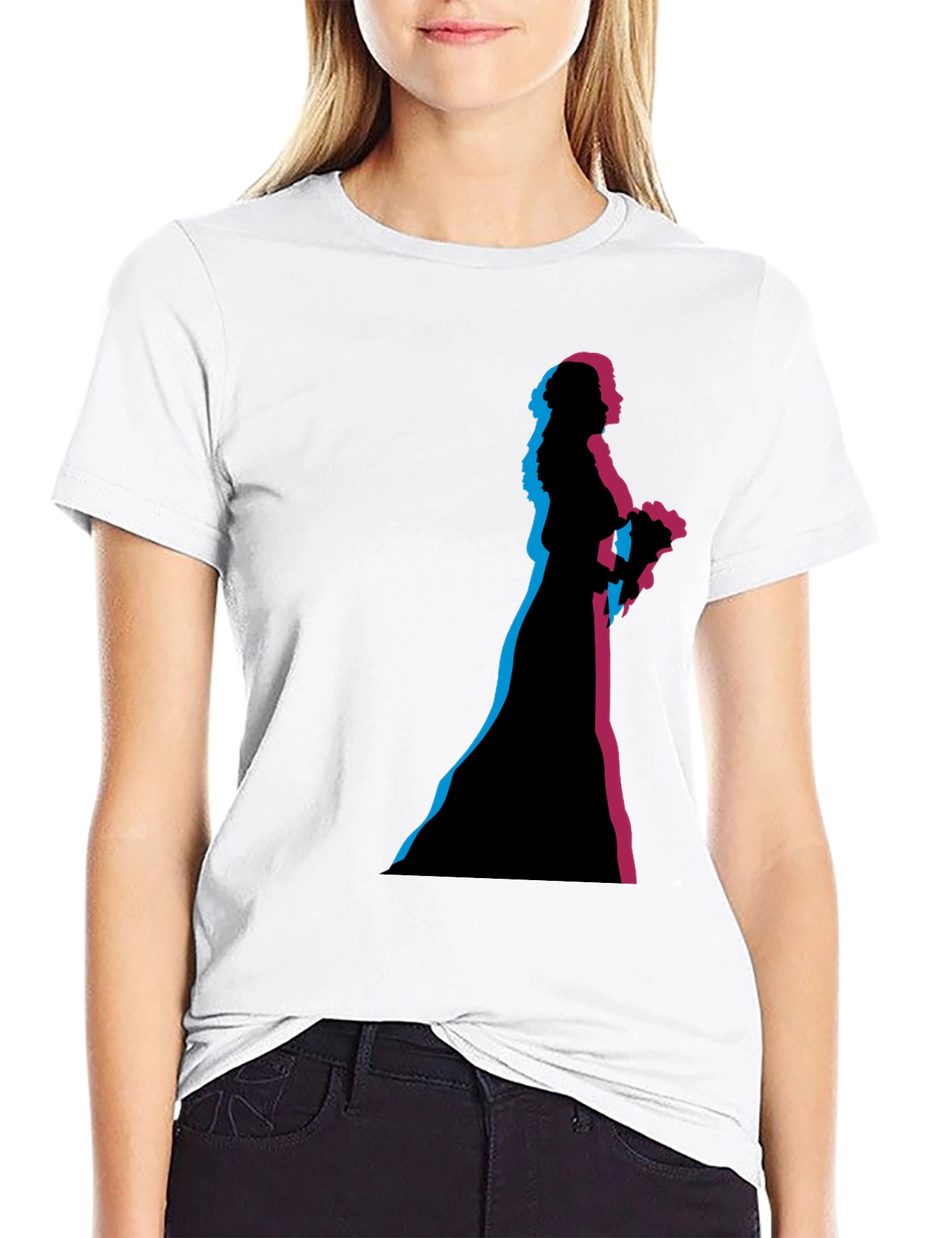 Bride Silhouette Graphic Black T-Shirt