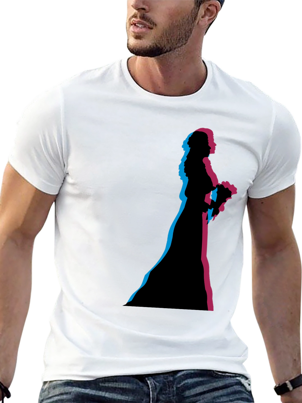 Bride Silhouette Graphic Black T-Shirt