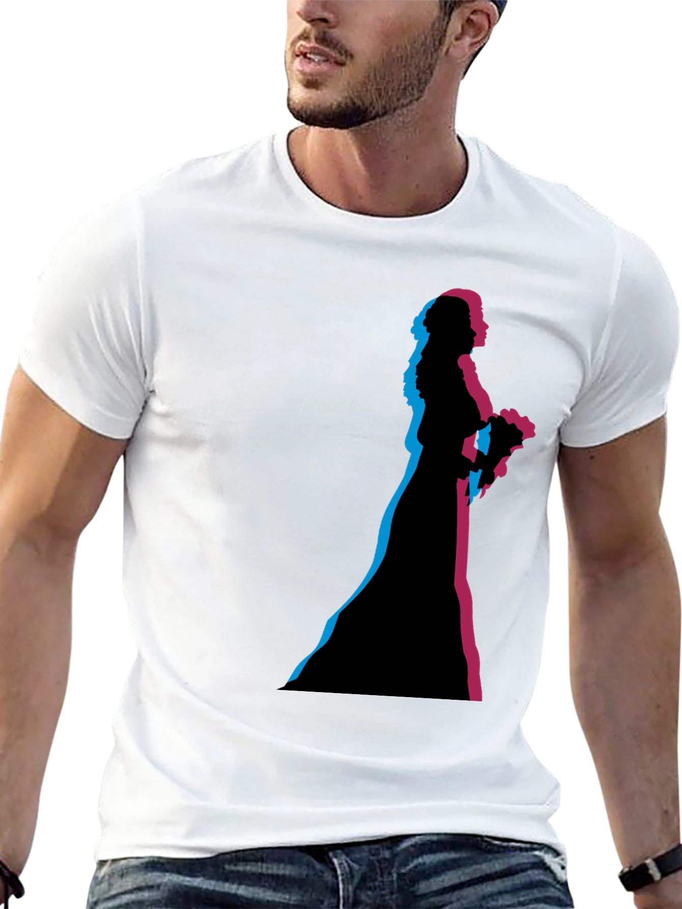 Bride Silhouette Graphic Black T-Shirt