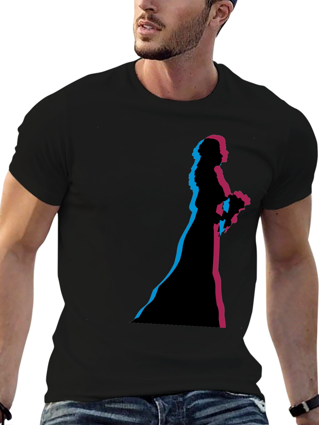 Bride Silhouette Graphic Black T-Shirt