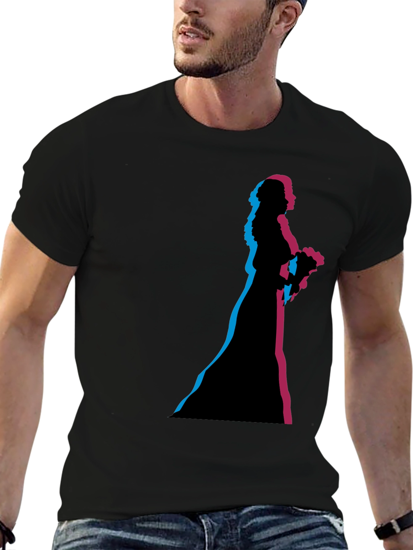 Bride Silhouette Graphic Black T-Shirt