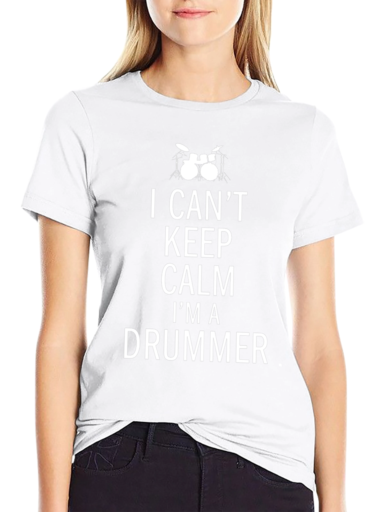 I Cant Keep Calm Im a Drummer Black Tee