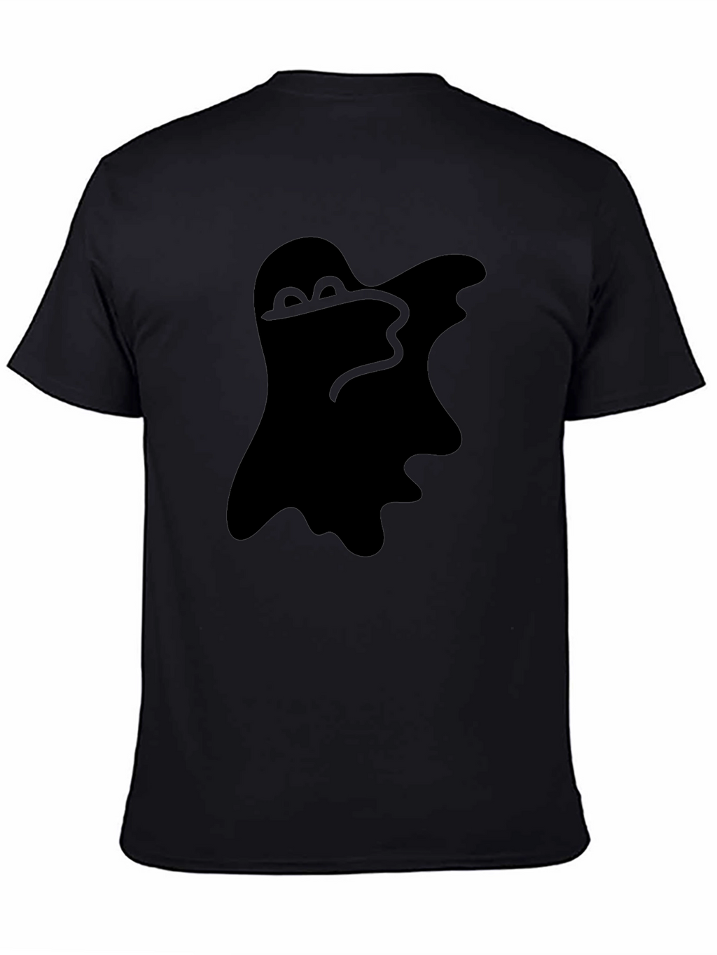Spooky Ghost Graphic Tee - Classic Black T-Shirt