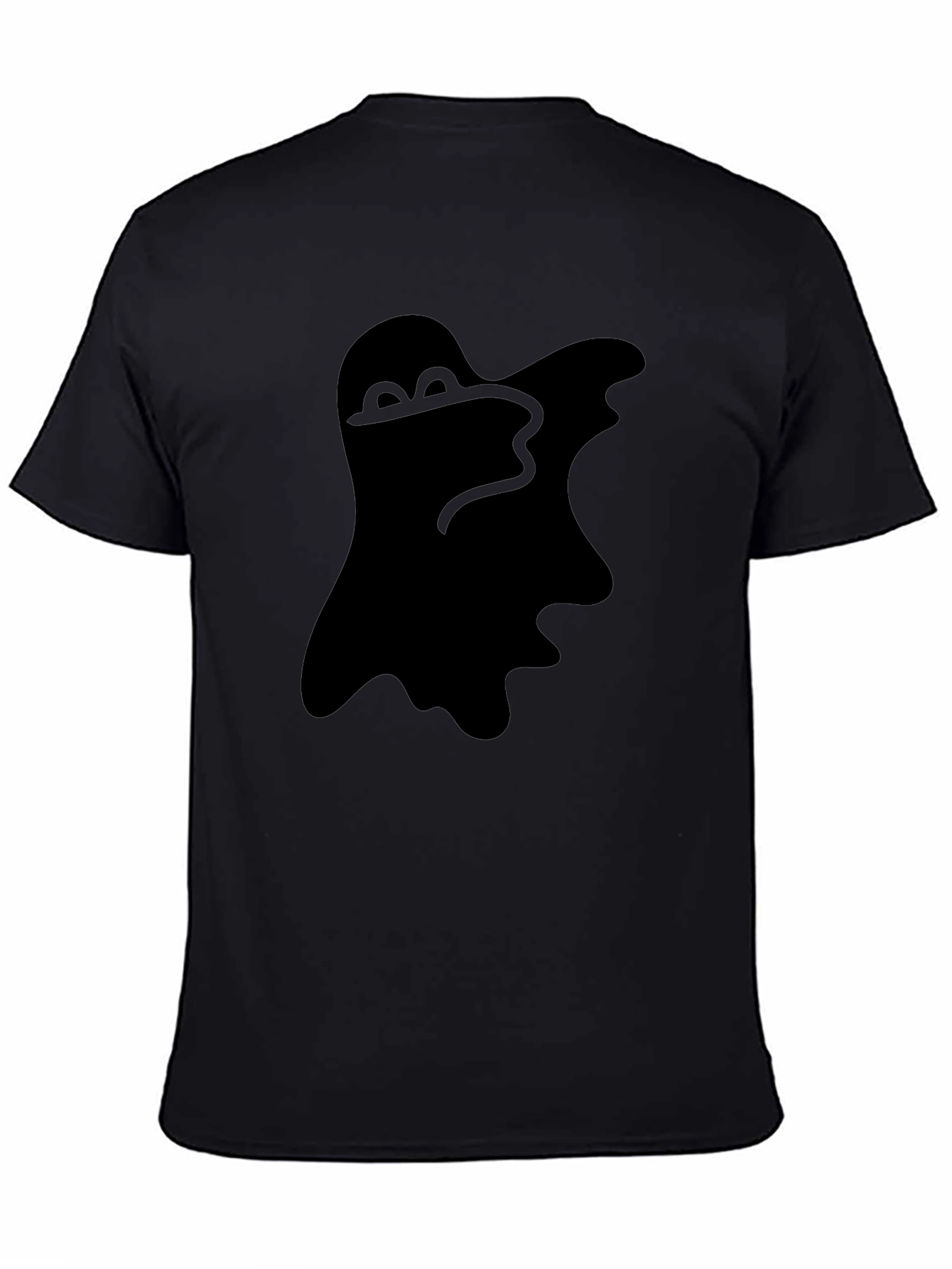 Spooky Ghost Graphic Tee - Classic Black T-Shirt