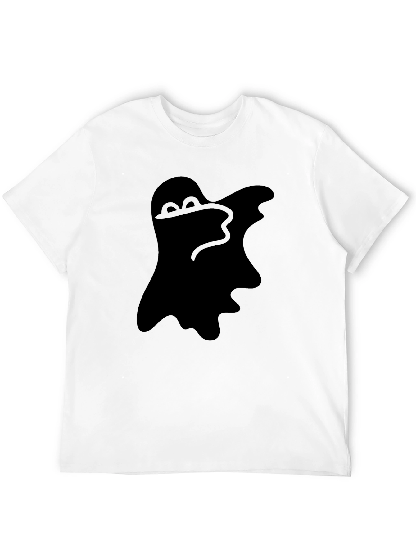 Spooky Ghost Graphic Tee - Classic Black T-Shirt