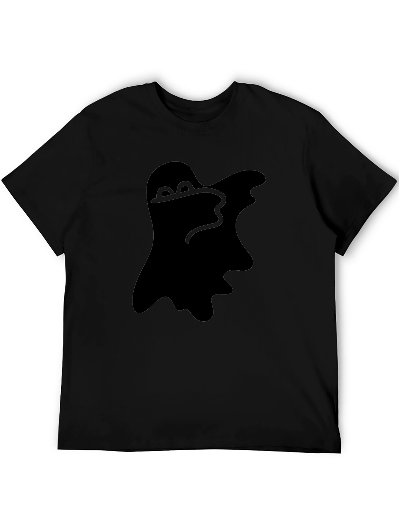 Spooky Ghost Graphic Tee - Classic Black T-Shirt
