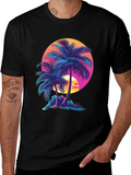 Retro Sunset Palm Tree Graphic Tee
