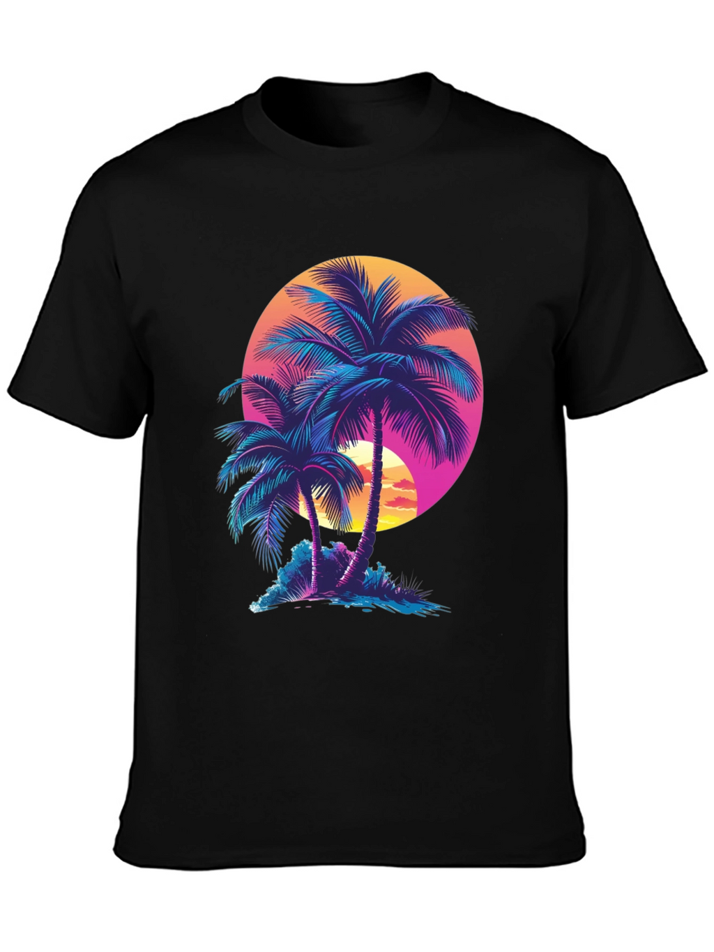 Retro Sunset Palm Tree Graphic Tee