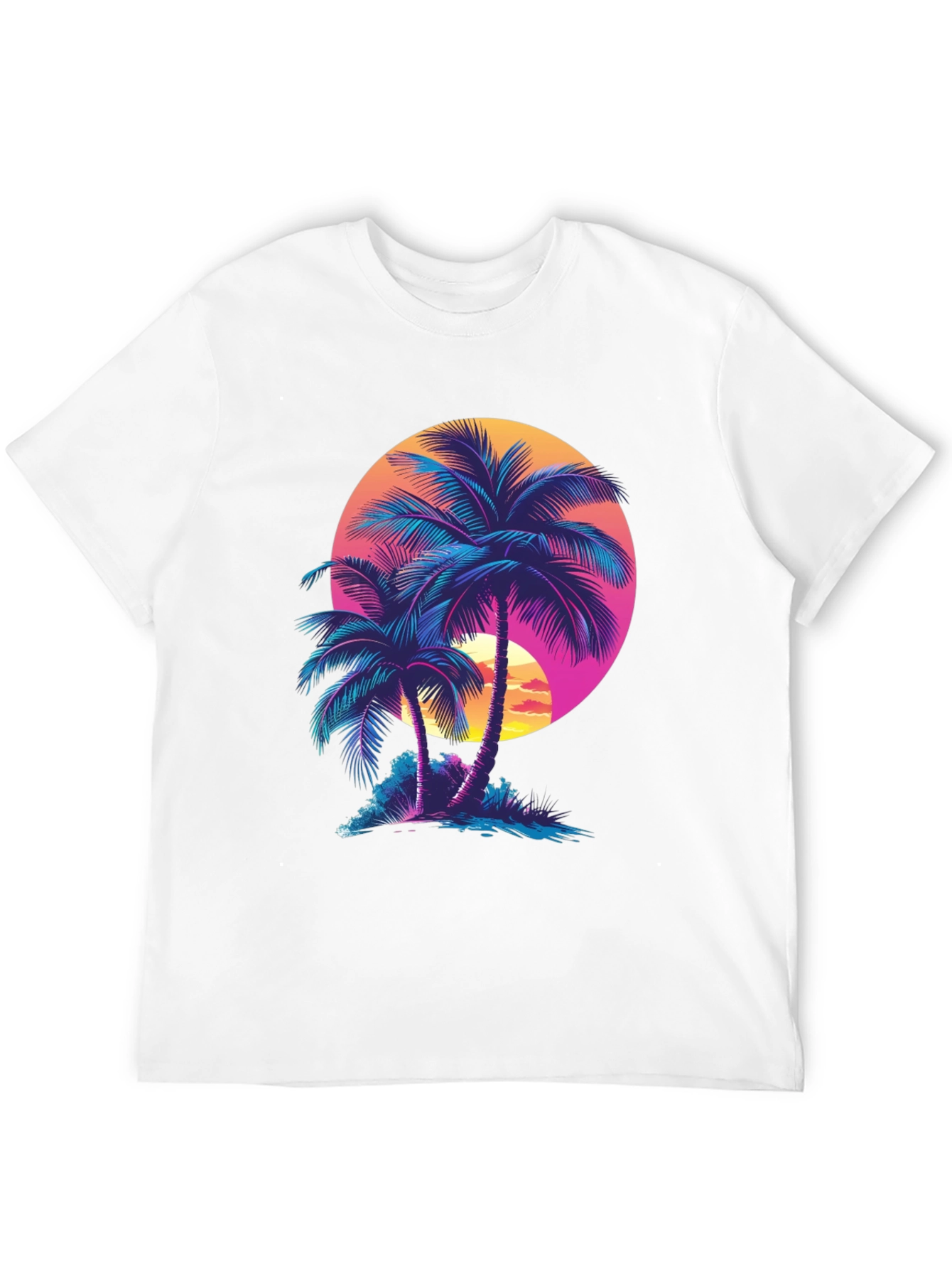 Retro Sunset Palm Tree Graphic Tee