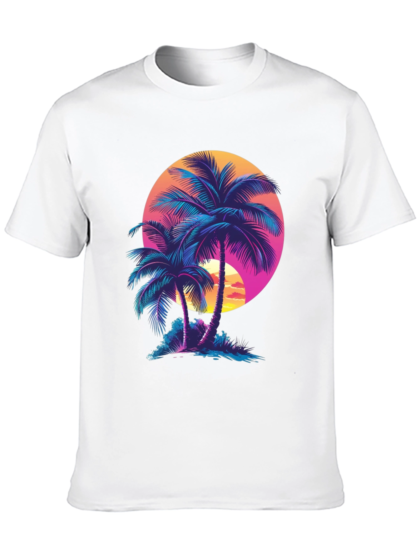 Retro Sunset Palm Tree Graphic Tee