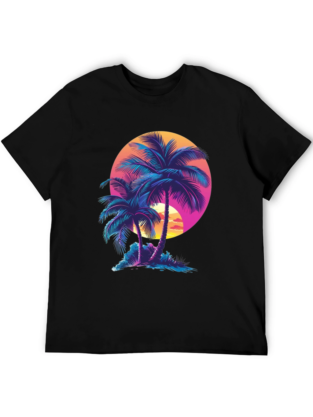 Retro Sunset Palm Tree Graphic Tee