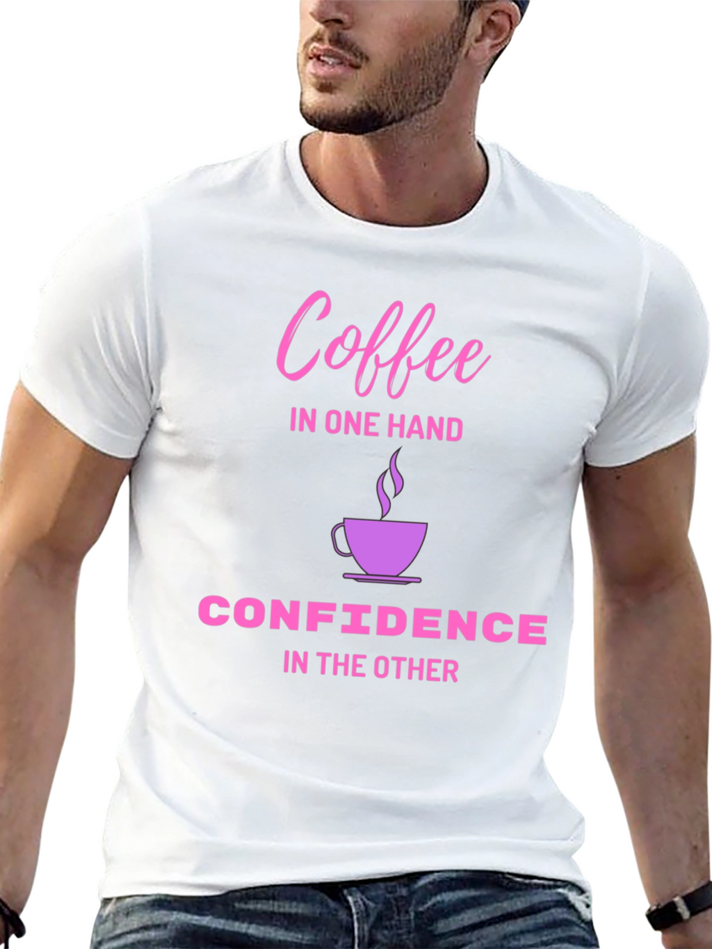 Coffee & Confidence T-Shirt - Black Cotton Tee