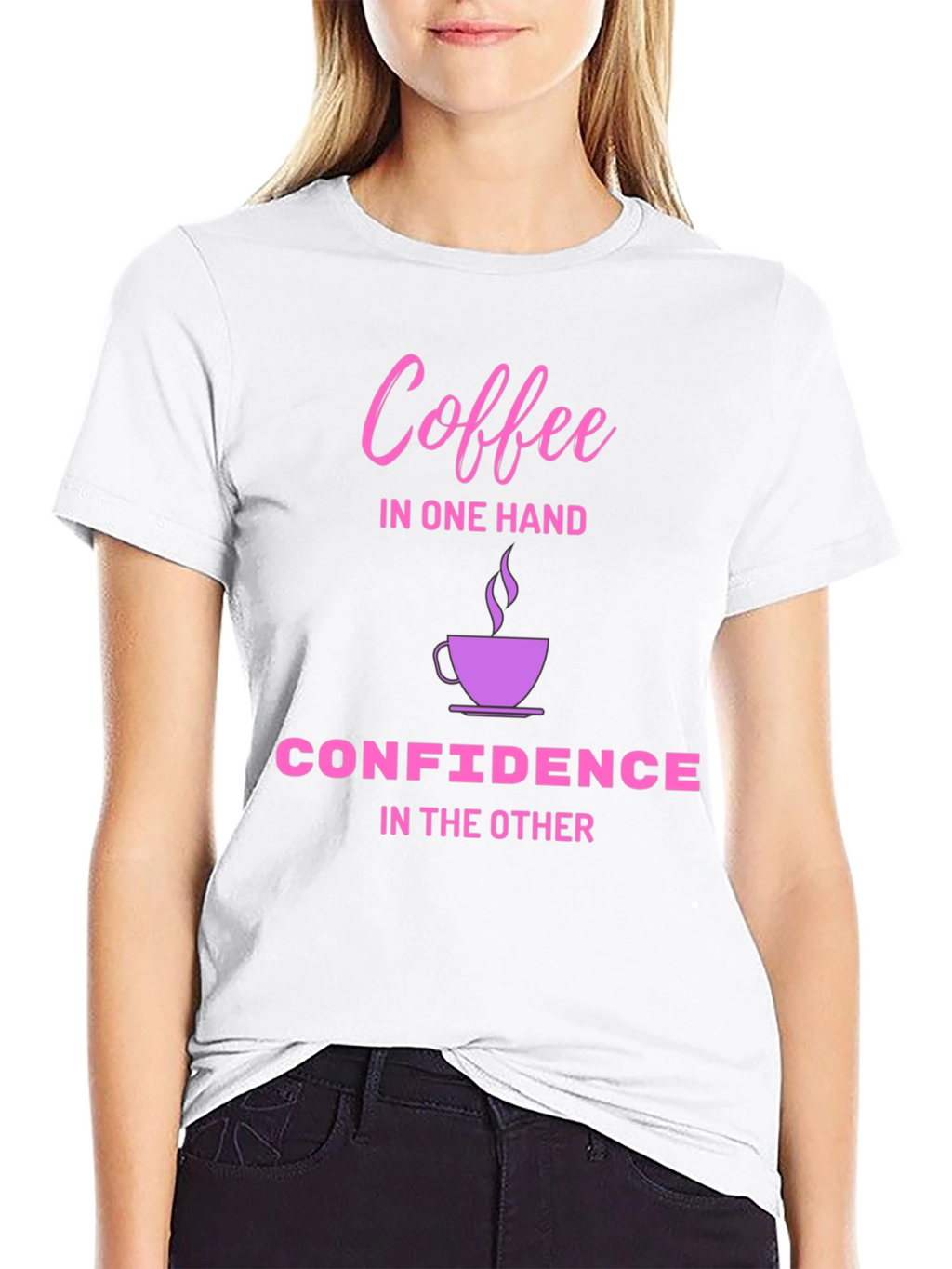 Coffee & Confidence T-Shirt - Black Cotton Tee