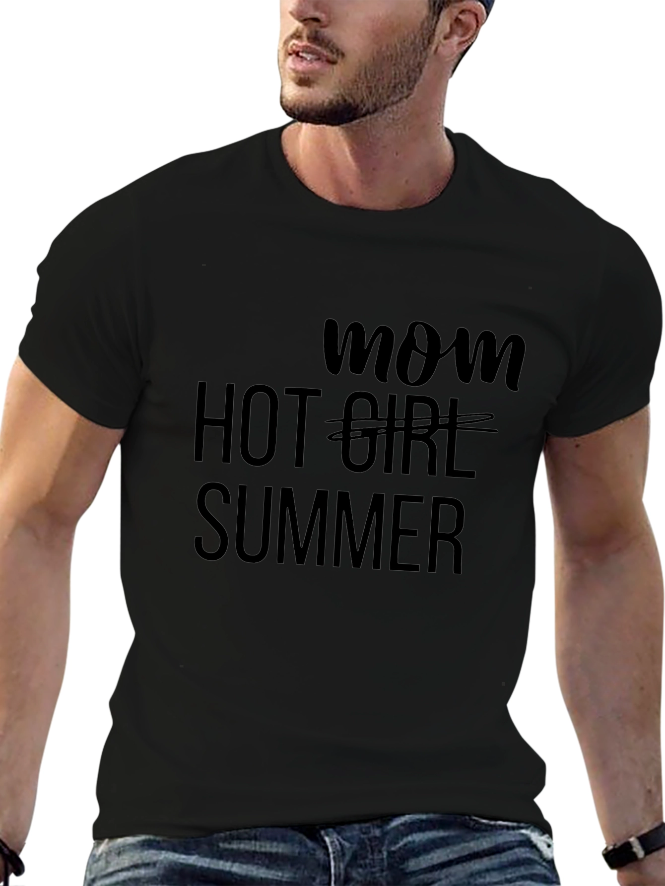 Mom Hot Girl Summer Black Tee
