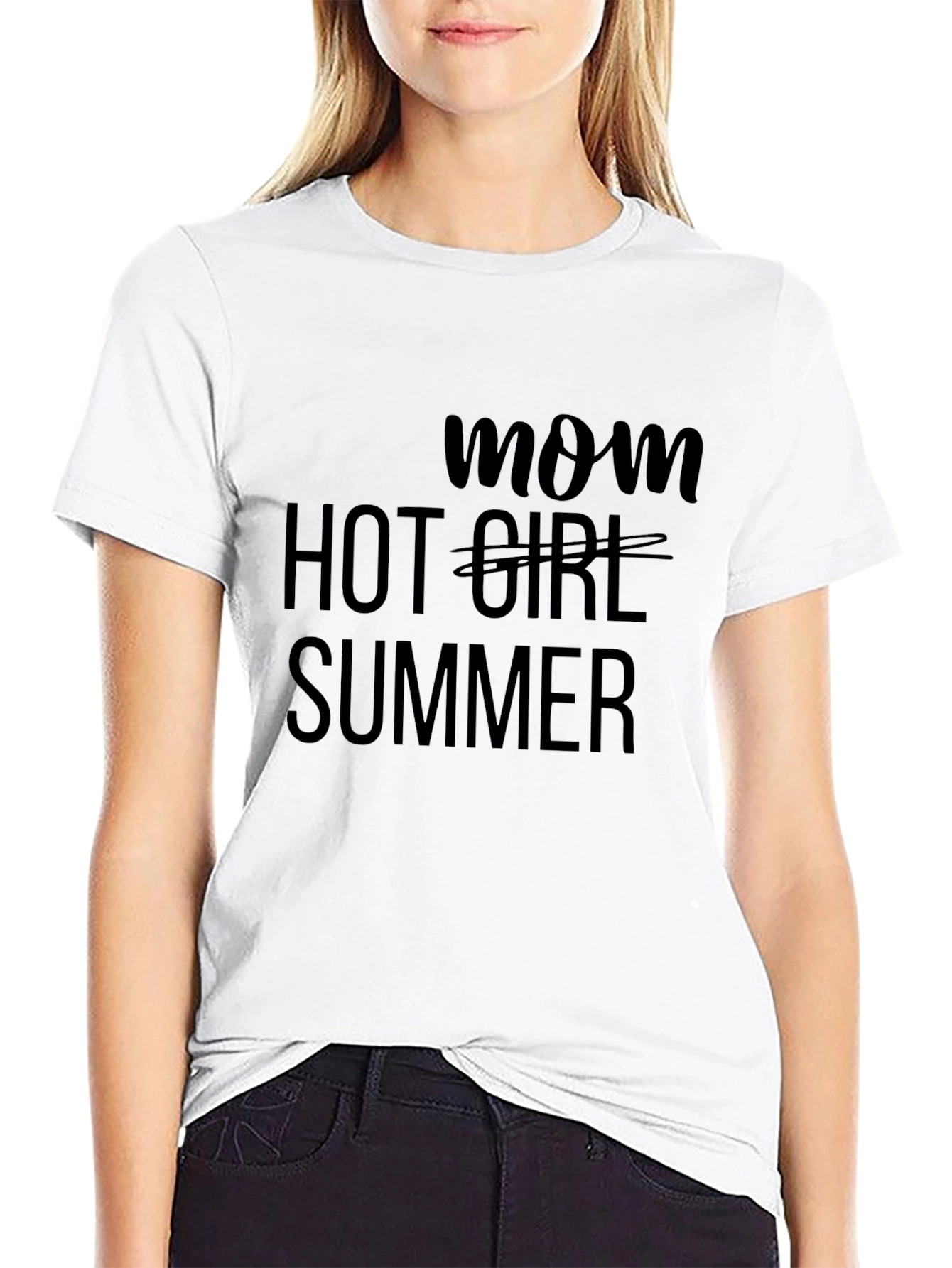Mom Hot Girl Summer Black Tee