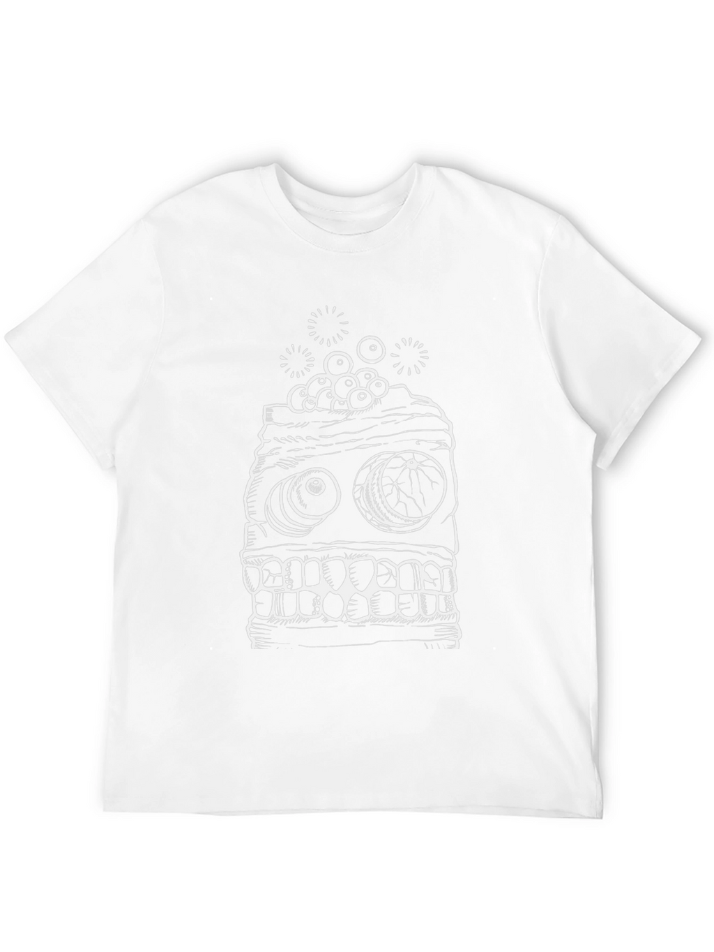 Black T-Shirt with White Monster Graphic