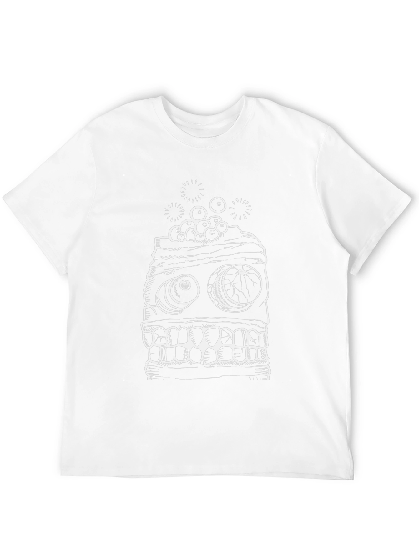 Black T-Shirt with White Monster Graphic