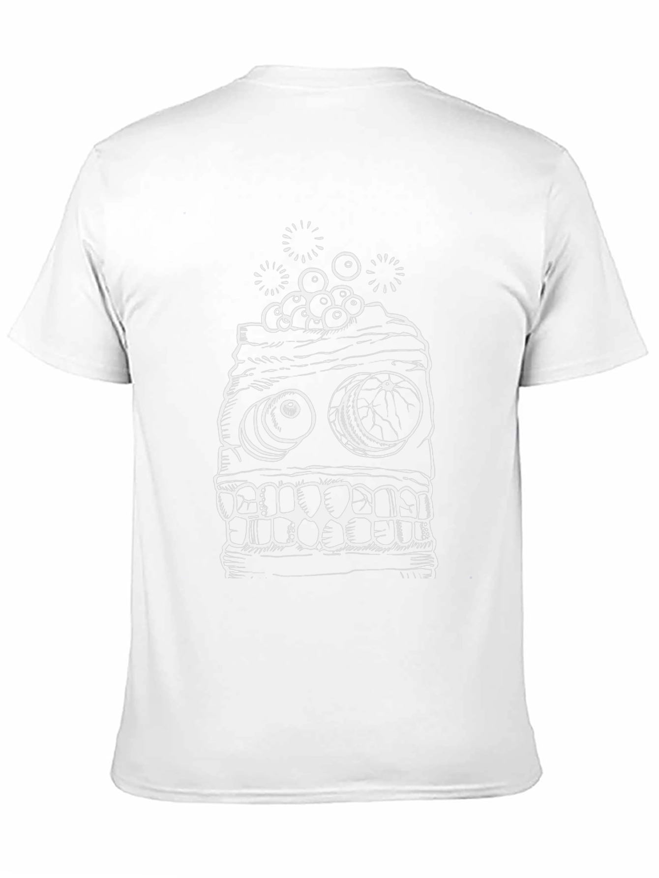 Black T-Shirt with White Monster Graphic