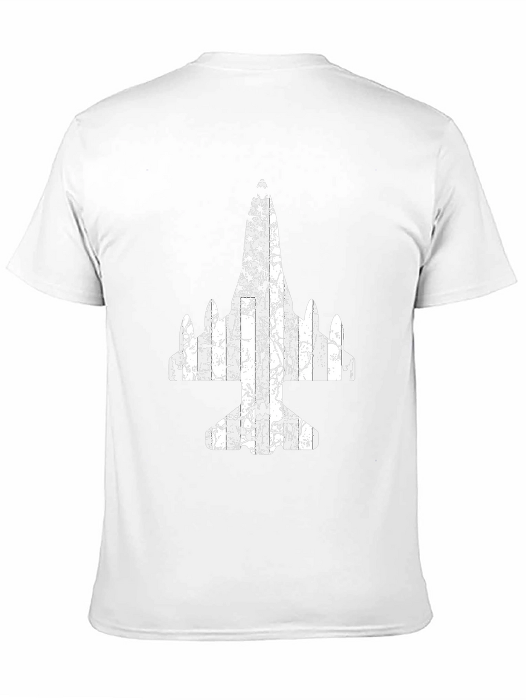 Distressed Airplane Graphic Tee - Black Cotton T-Shirt
