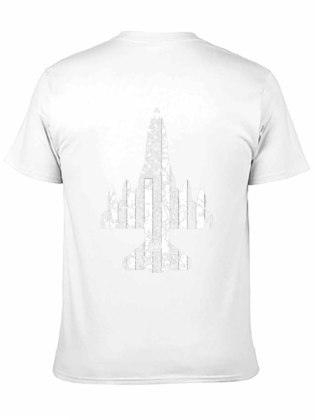 Distressed Airplane Graphic Tee - Black Cotton T-Shirt