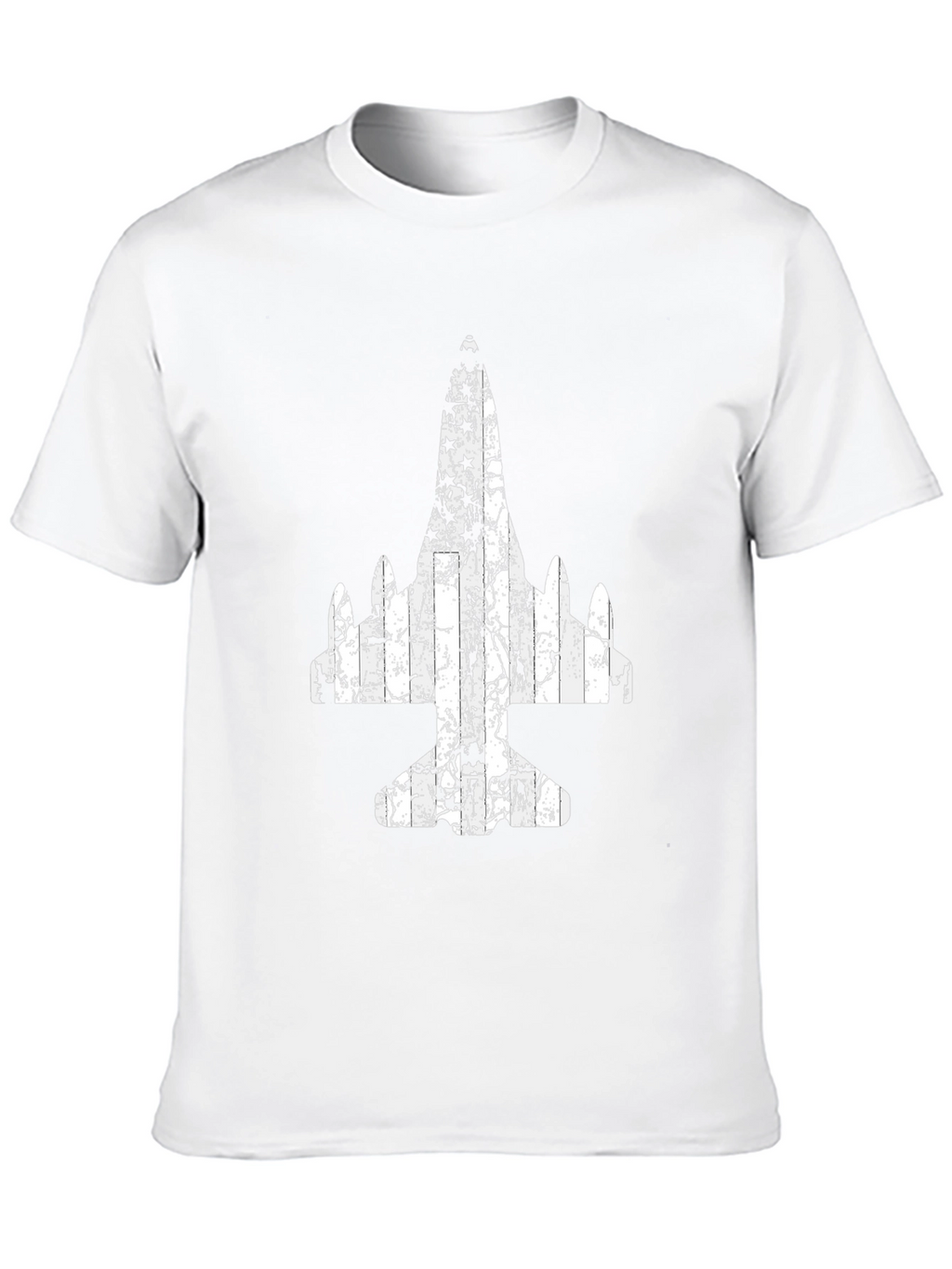 Distressed Airplane Graphic Tee - Black Cotton T-Shirt