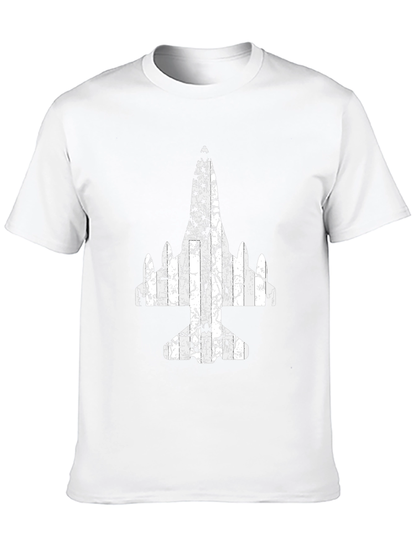 Distressed Airplane Graphic Tee - Black Cotton T-Shirt