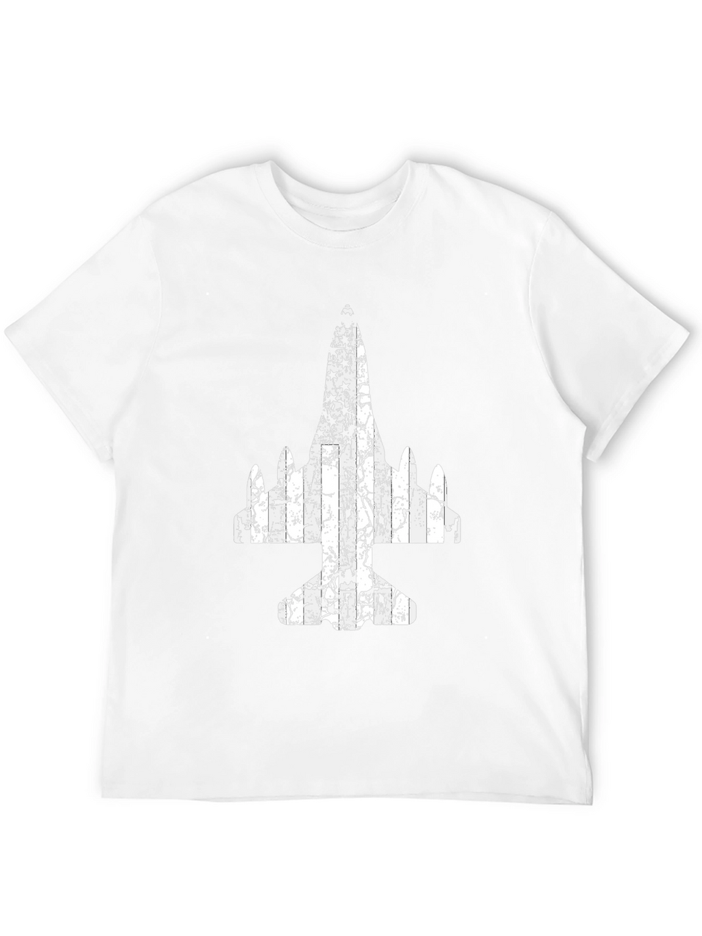 Distressed Airplane Graphic Tee - Black Cotton T-Shirt