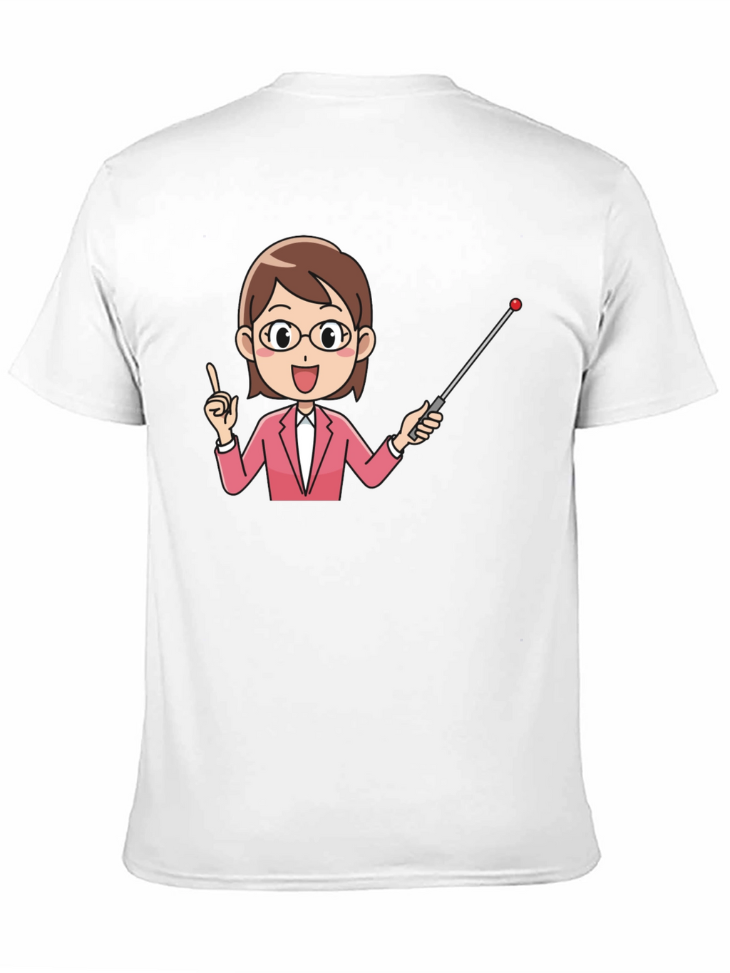 Teacher Cartoon Graphic Tee - Black Cotton Blend