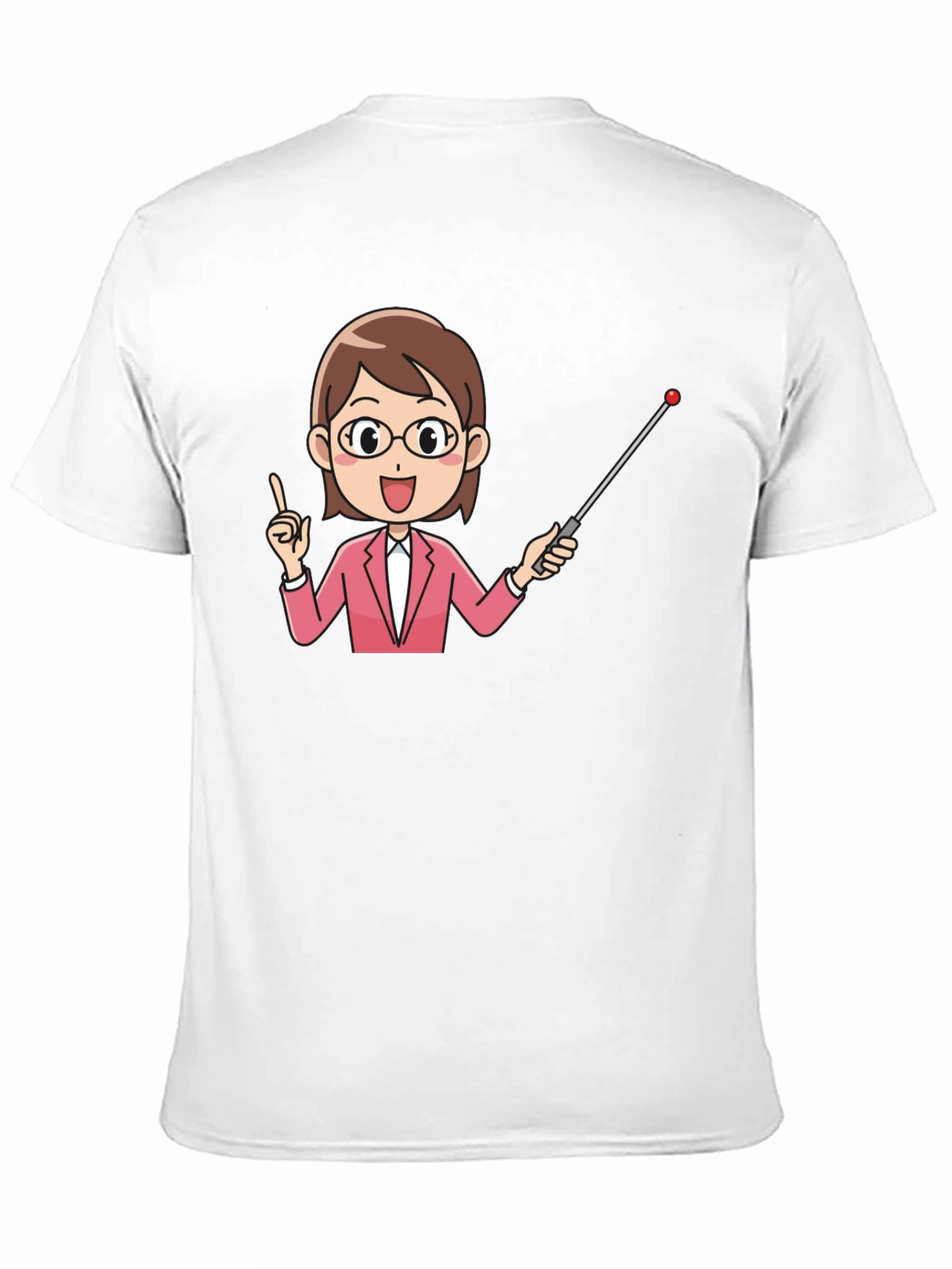 Teacher Cartoon Graphic Tee - Black Cotton Blend