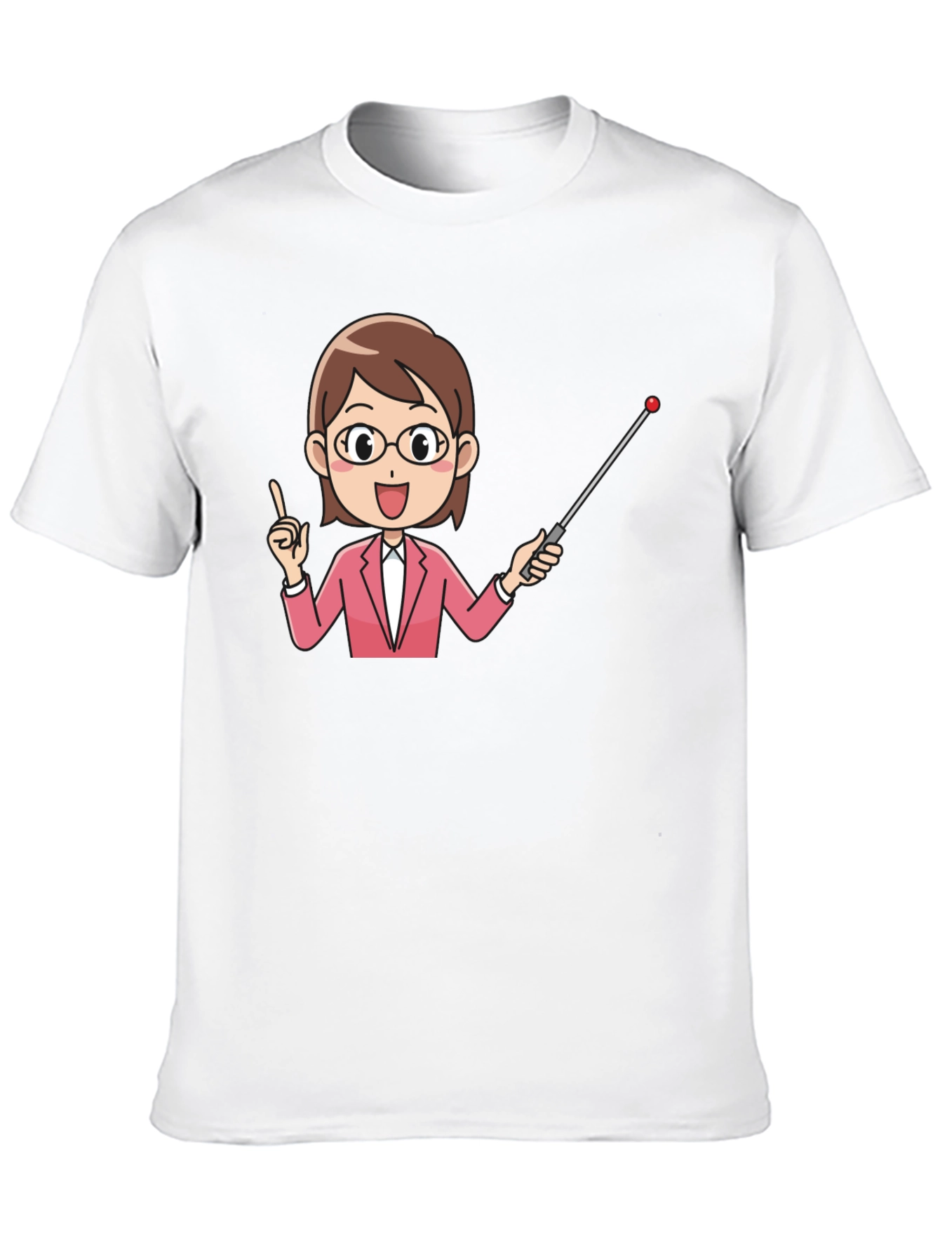 Teacher Cartoon Graphic Tee - Black Cotton Blend