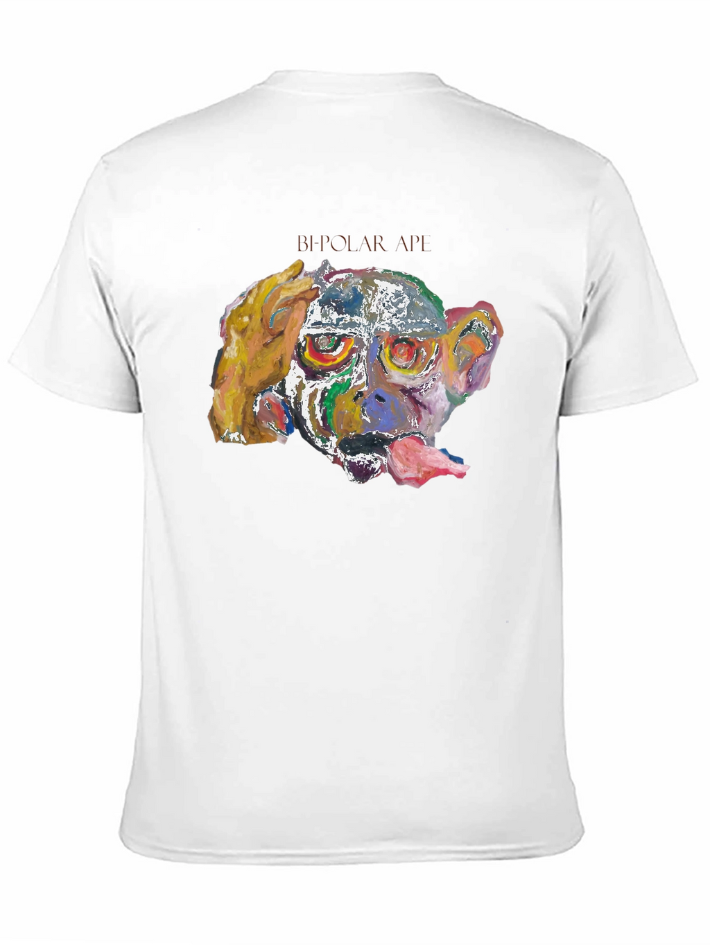 Abstract Monkey Graphic Tee - Black Cotton Blend