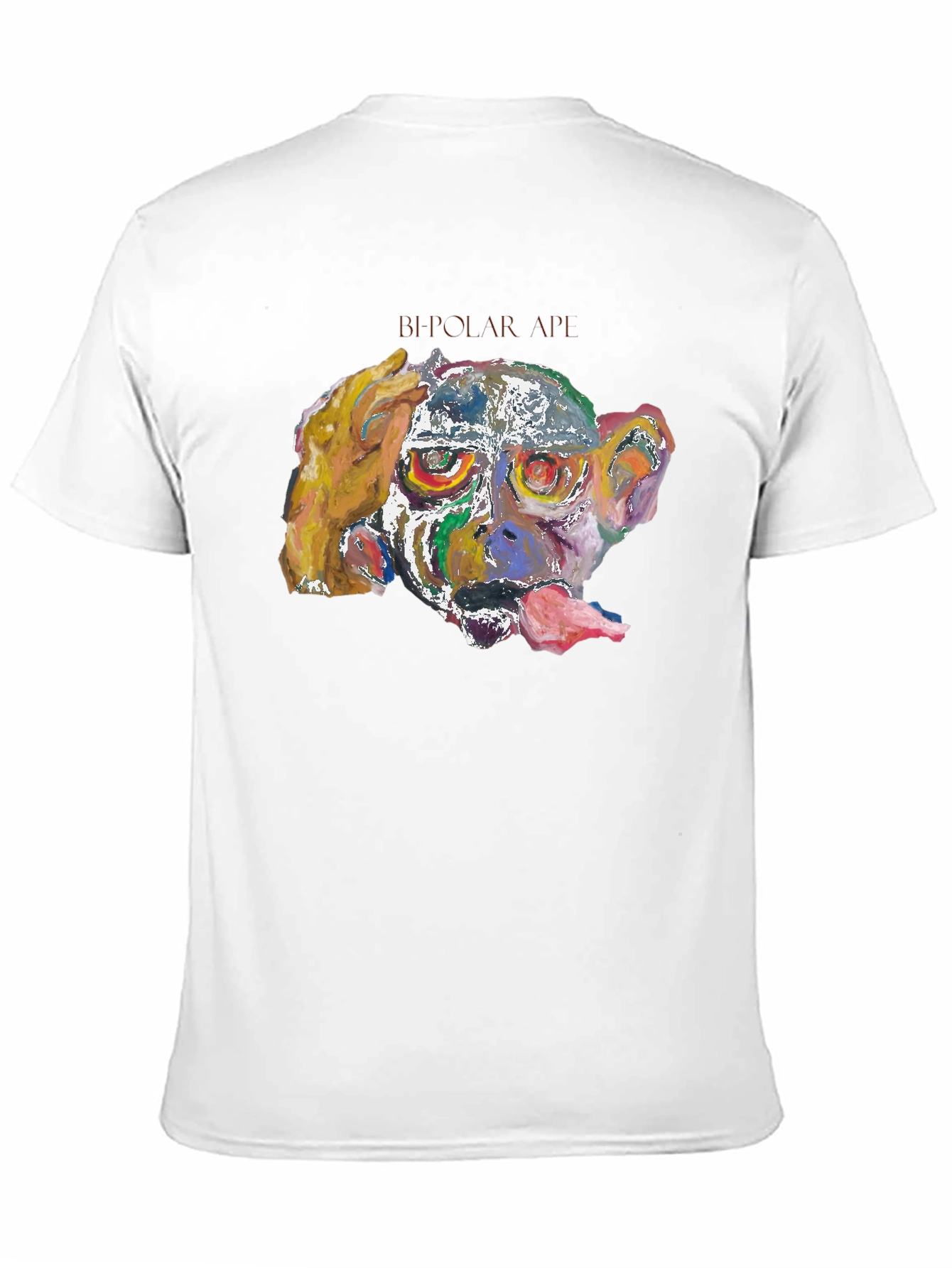 Abstract Monkey Graphic Tee - Black Cotton Blend
