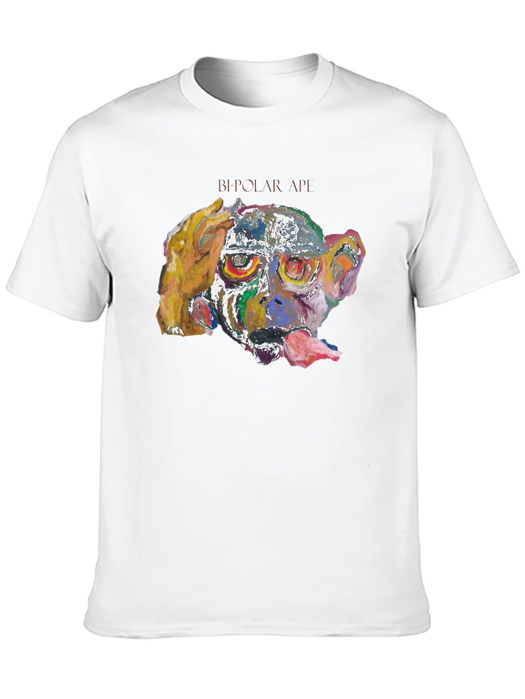 Abstract Monkey Graphic Tee - Black Cotton Blend