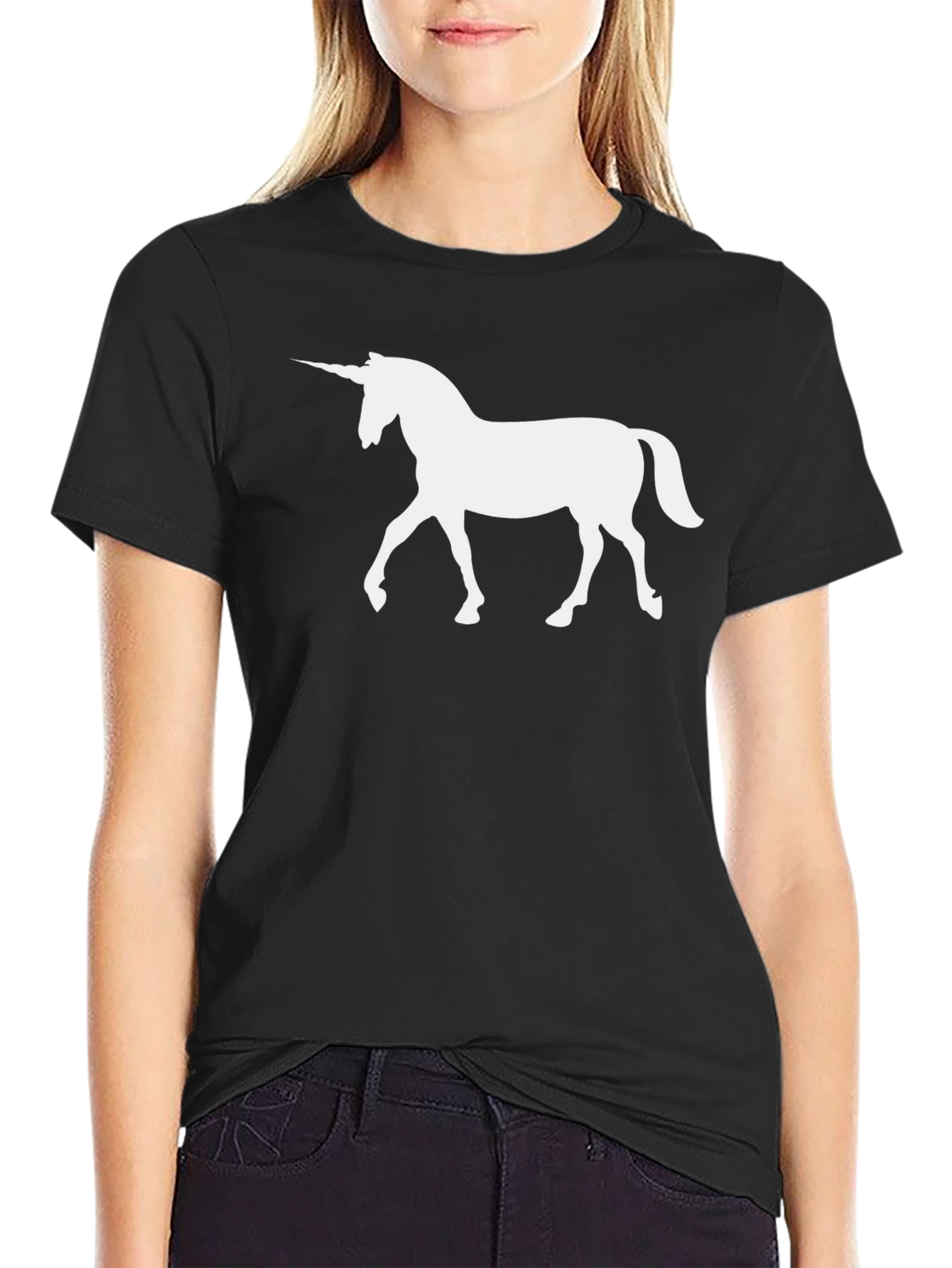 Unicorn Graphic T-Shirt - Black Cotton Tee