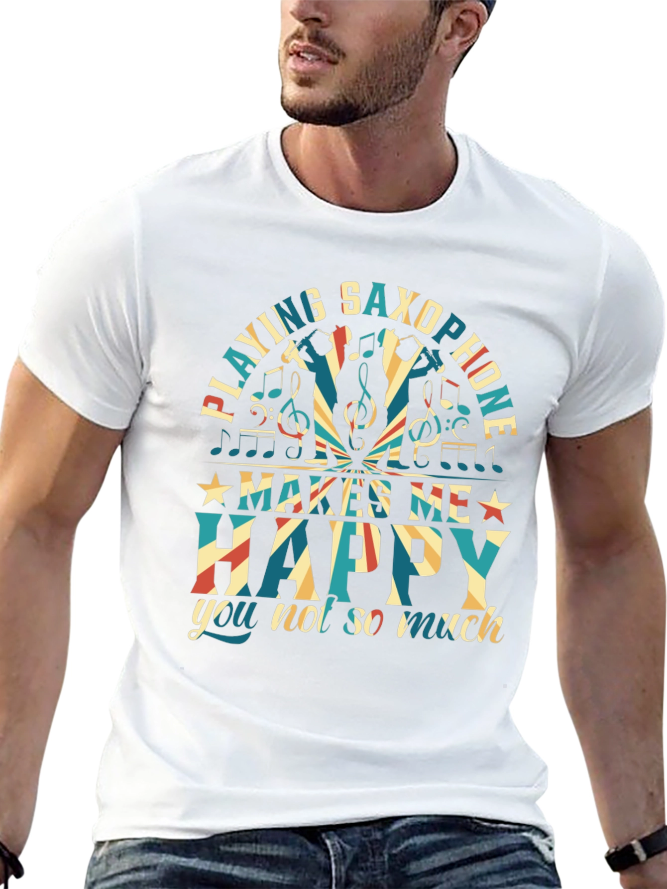 Saxophone Player T-Shirt - Makes Me Happy Tee