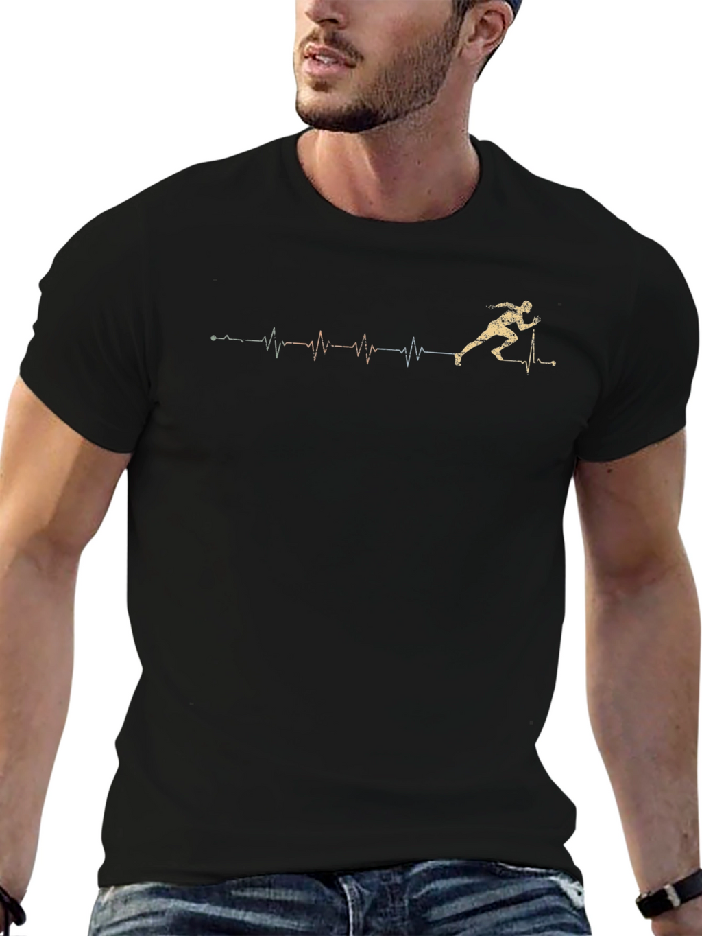 Runner Heartbeat T-Shirt - Sporty Graphic Tee