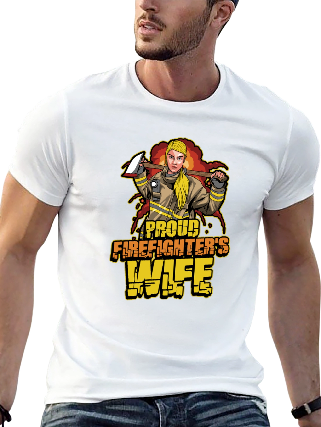 Proud Firefighters Wife Graphic T-Shirt