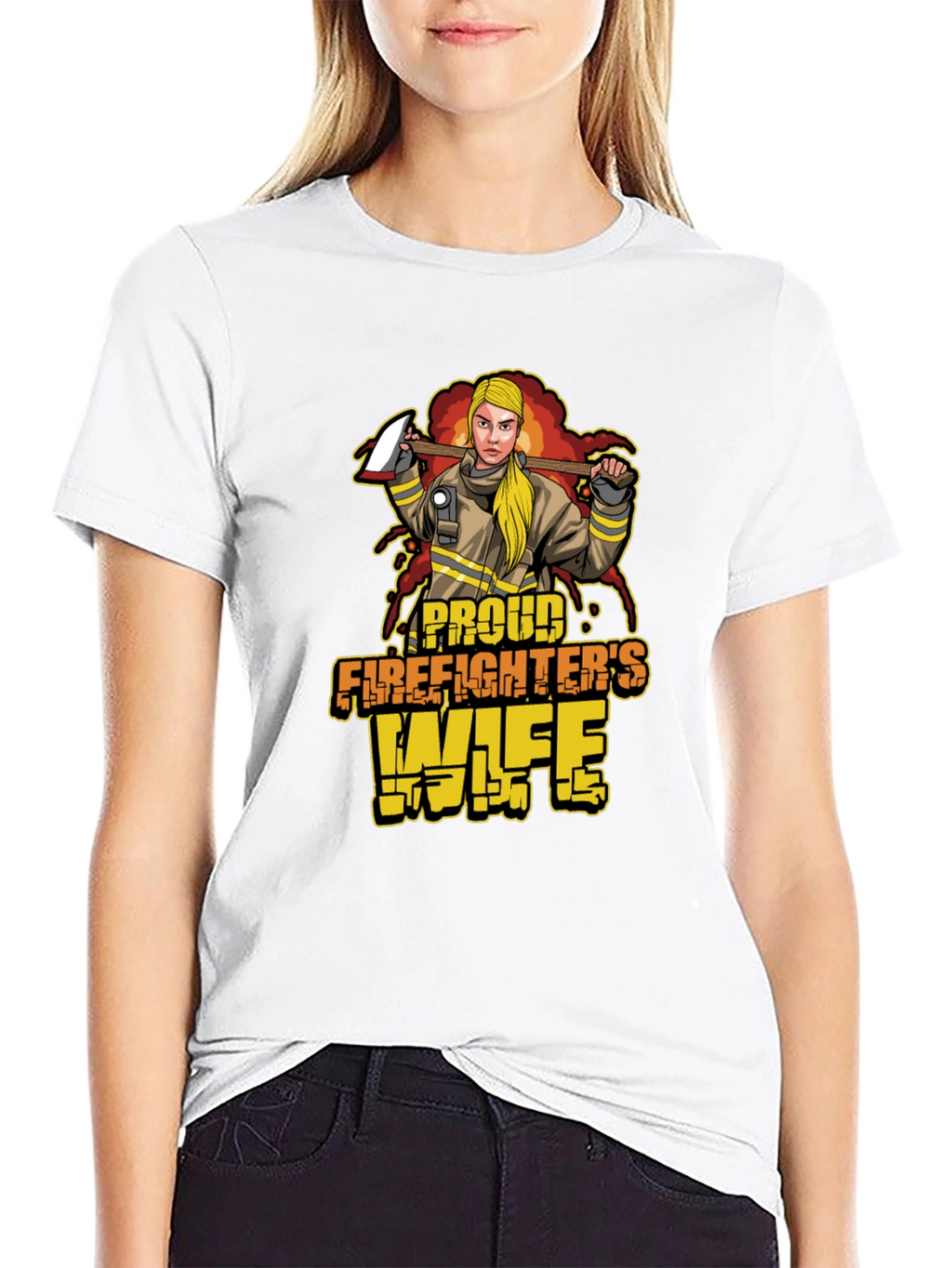 Proud Firefighters Wife Graphic T-Shirt