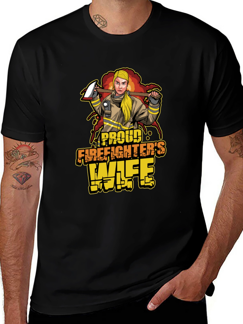 Proud Firefighters Wife Graphic T-Shirt