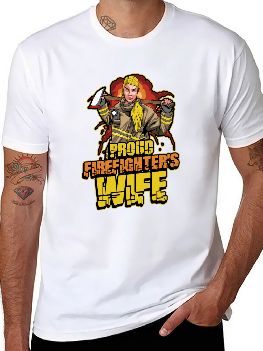 Proud Firefighters Wife Graphic T-Shirt