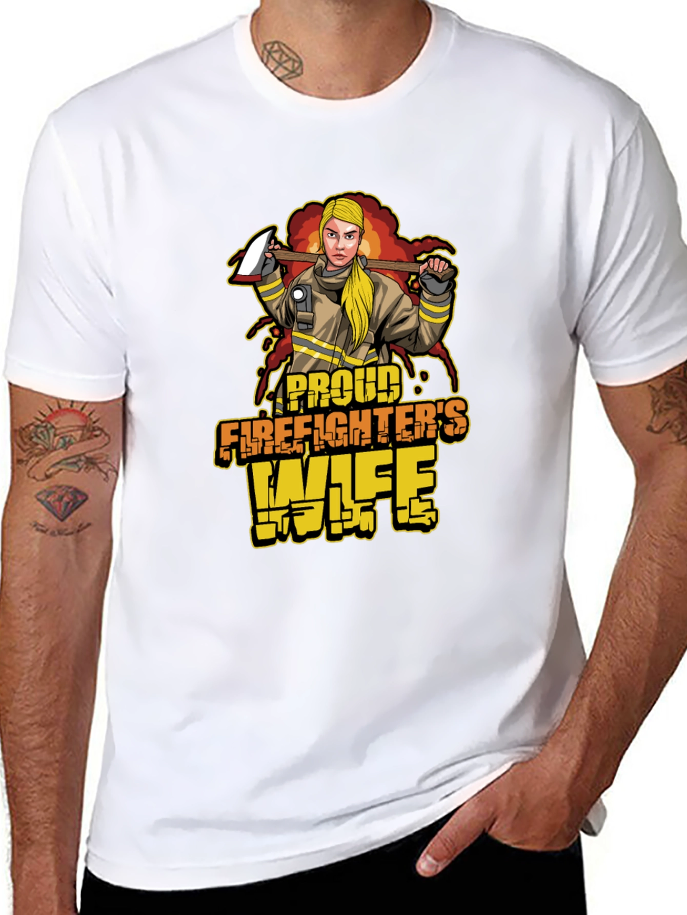 Proud Firefighters Wife Graphic T-Shirt