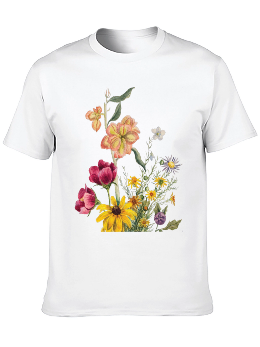Floral Print Black T-Shirt for Men