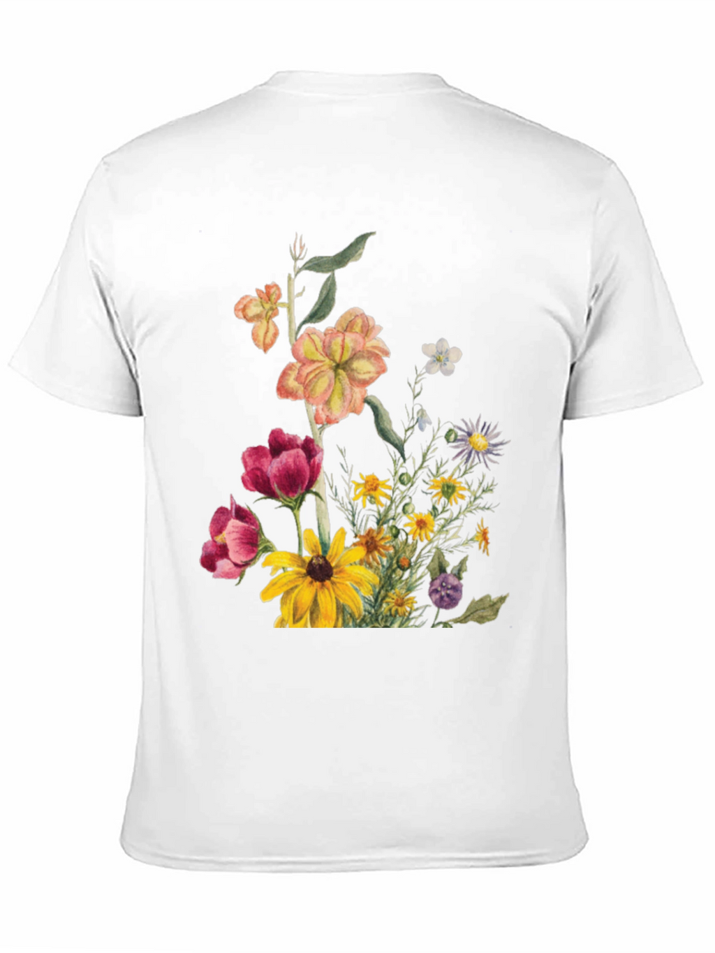Floral Print Black T-Shirt for Men