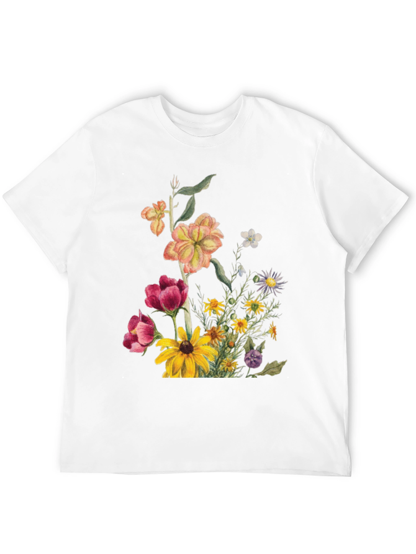 Floral Print Black T-Shirt for Men