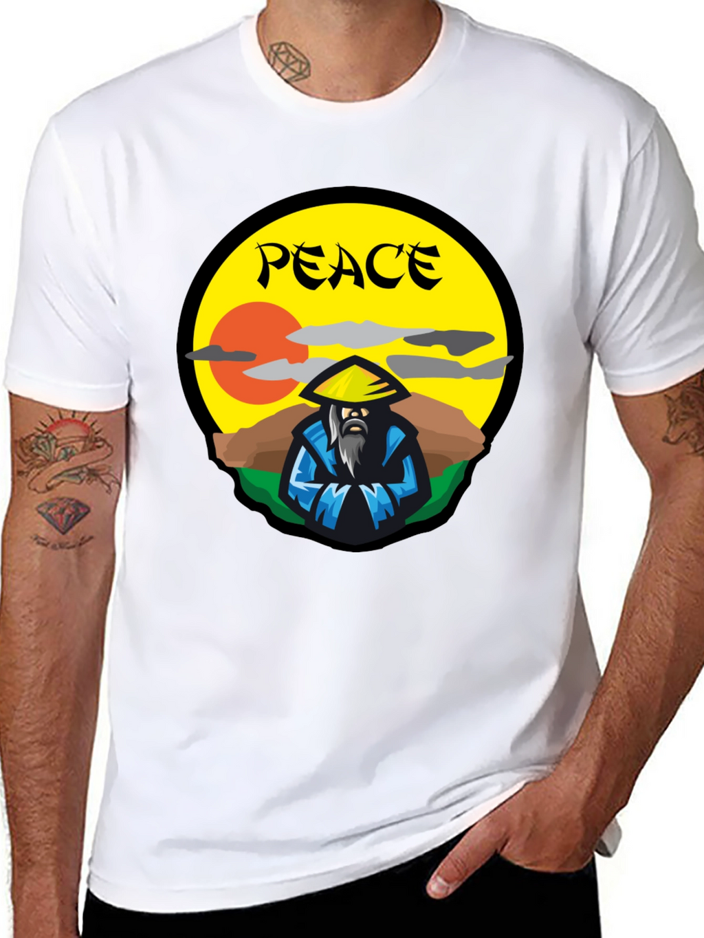 Peaceful Warrior Graphic T-Shirt - Unique Design