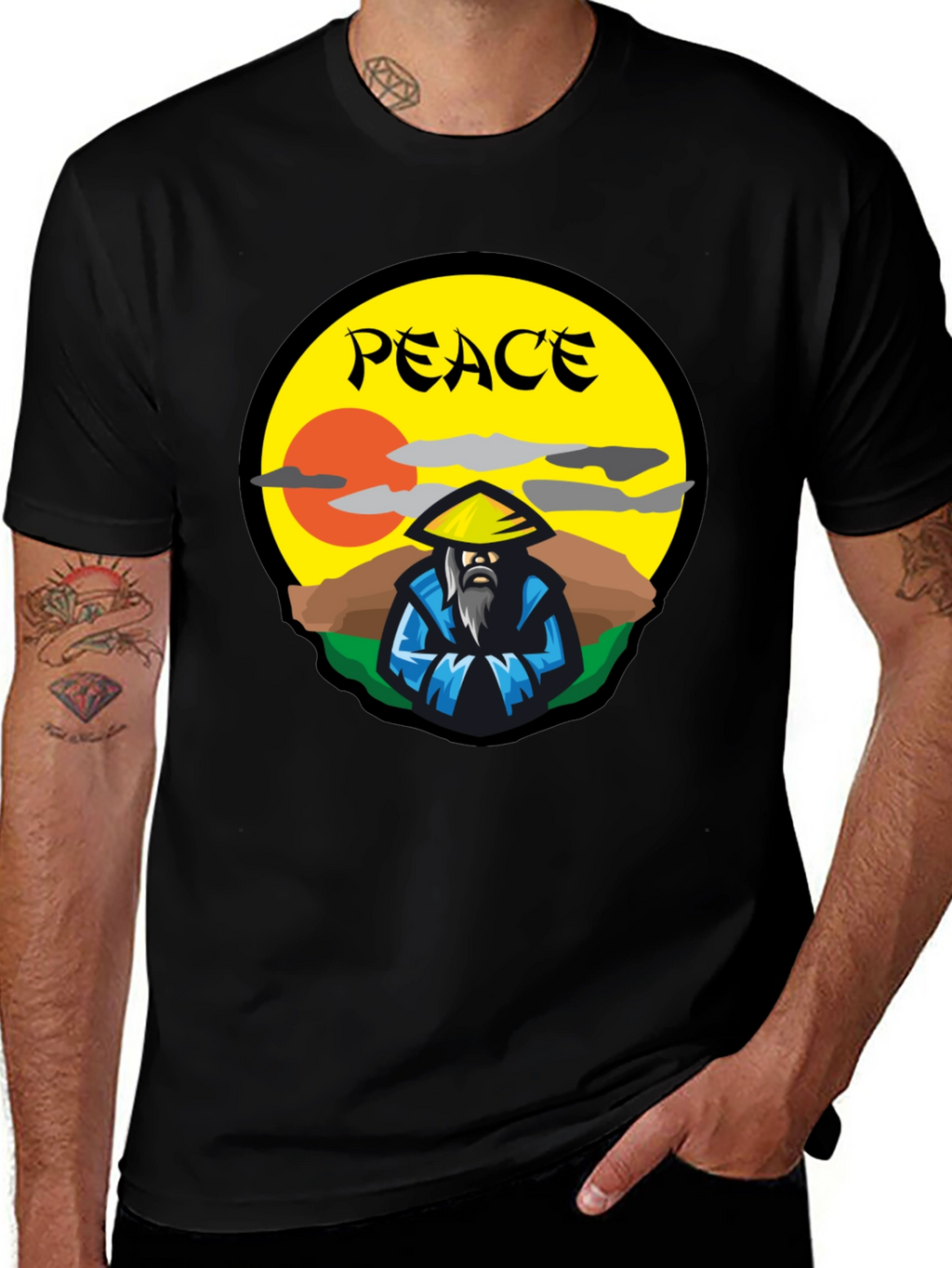 Peaceful Warrior Graphic T-Shirt - Unique Design