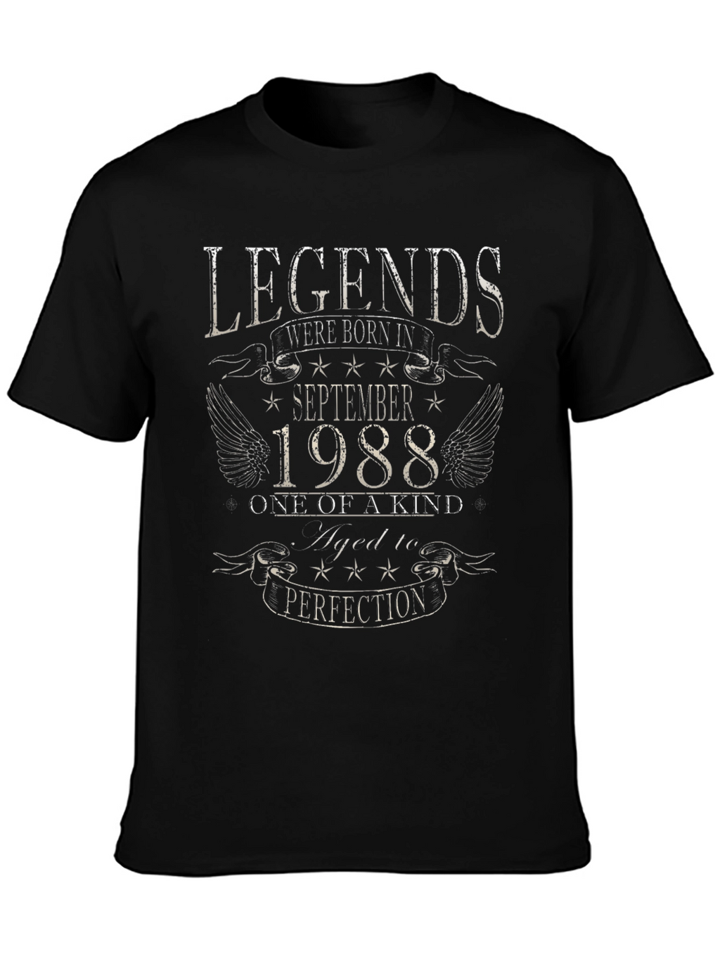 Legends Born In September 1988 Black T-Shirt